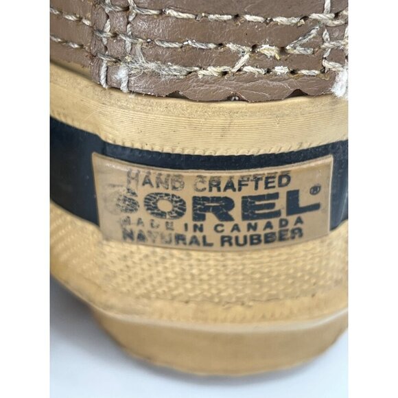 Sorel Manitou Womens Winter Boots Size 6 Tan & Black‎ Shearling Lined Waterproof - Picture 5 of 12